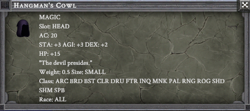 HANGMAN'S COWL item card